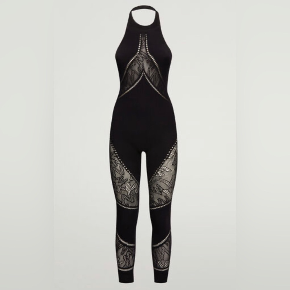 Wolford: SPORTY LOGO NET JUMPSUIT
